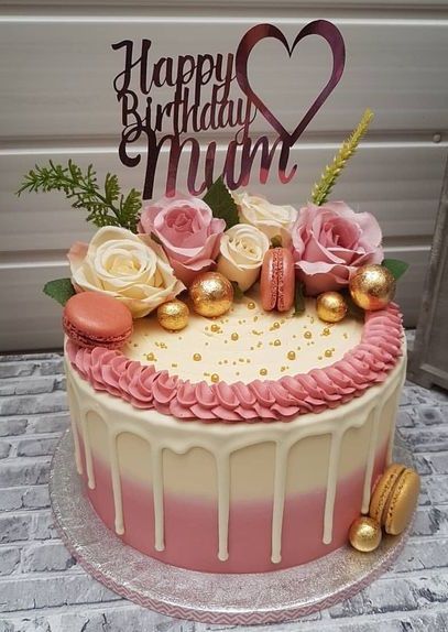 Mom Pink Birthday Cake