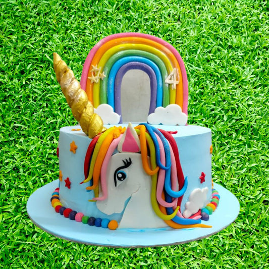 unicorn rainbow cake