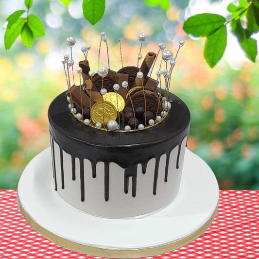 Chocolate cake with candies