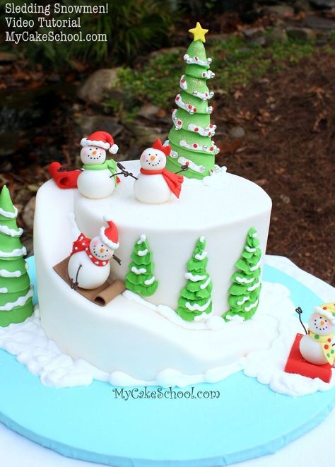 Christmas Tree and Snow Cake