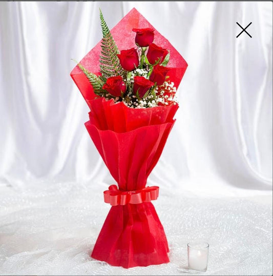 Red Bouquet - 6 Roses