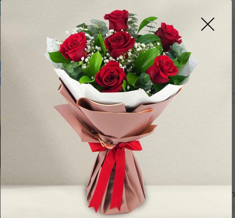 Brown Bouquet - 6 Roses