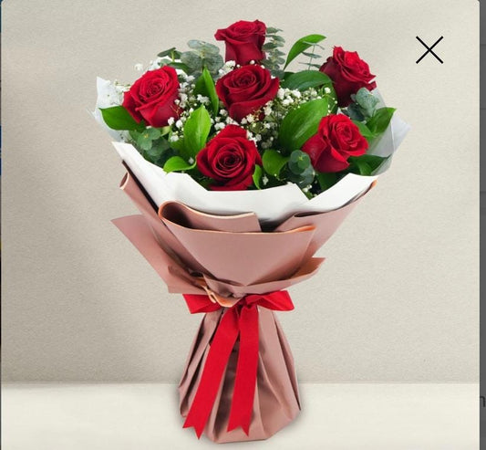 Brown Bouquet - 6 Roses